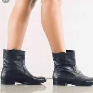 FRYE ANNA Black Leather Ankle Shortie Boot 7.5